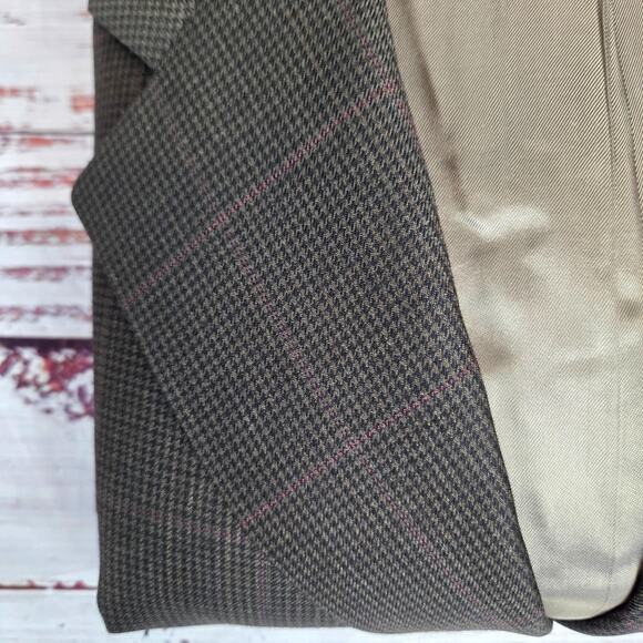 Ralph Lauren Blazer Mens 40 Medium Brown Plaid Wool Cashmere Two Button Jacket - Picture 2 of 16